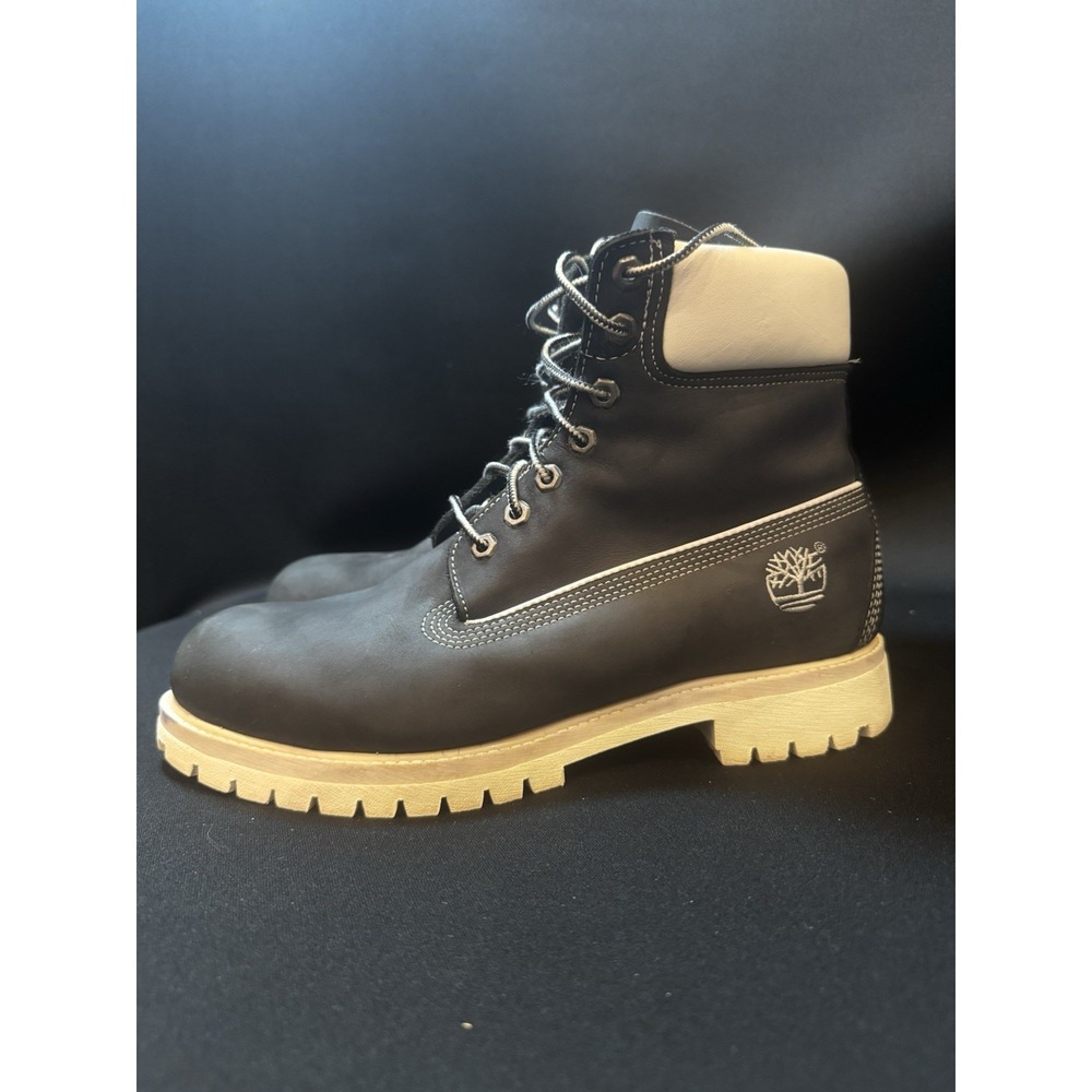 Timberland 6 Inch Premium Waterproof Boots Black White Mens 9.5 USA 28025 - Picture 2 of 16